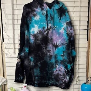 Civil Regime Men's Tie-Dye Hoodie - Black and Blue
